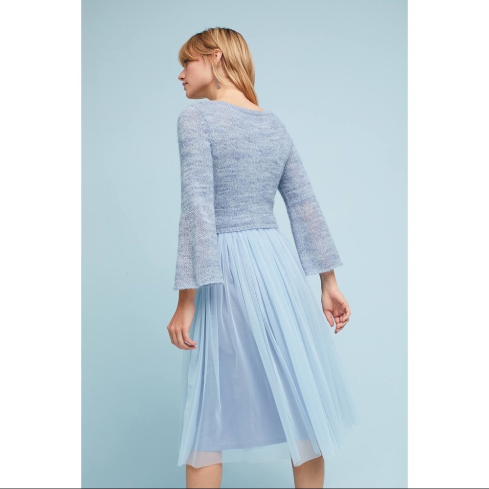 Anthropologie Maeve Layered Arasbeque Dress Blue size L - Picture 2 of 16